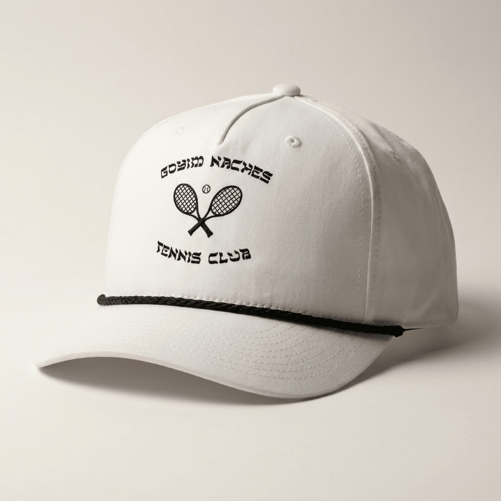 'Goyim Naches' Tennis Club Cap White - Hats - Meshugge