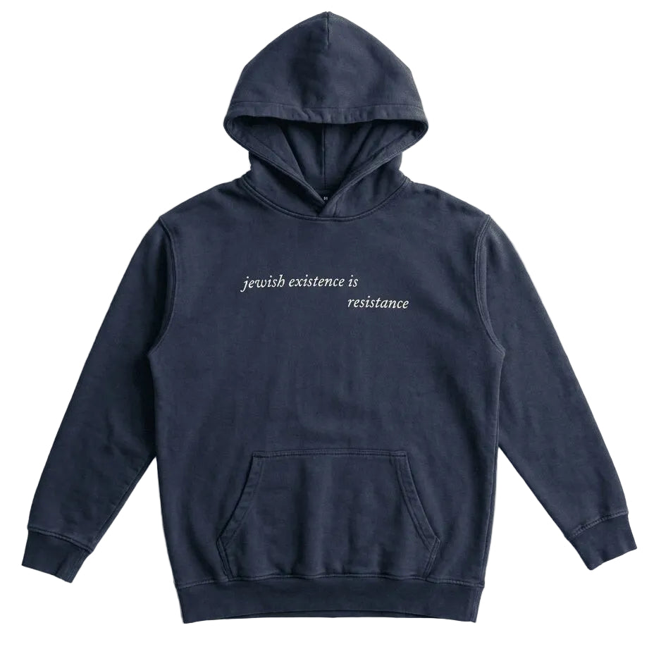 'Jewish Existence' Hoodie Navy - Hoodies - Meshugge