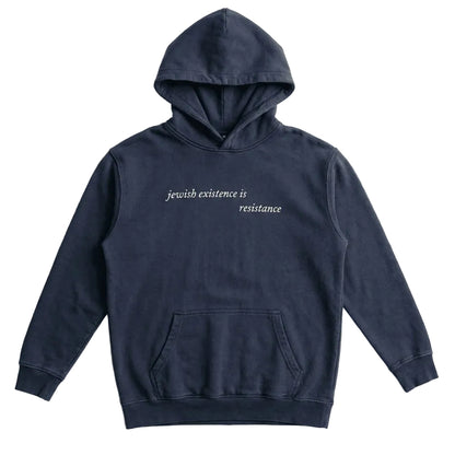 'Jewish Existence' Hoodie Navy - Hoodies - Meshugge