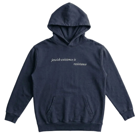 'Jewish Existence' Hoodie Navy - Hoodies - Meshugge