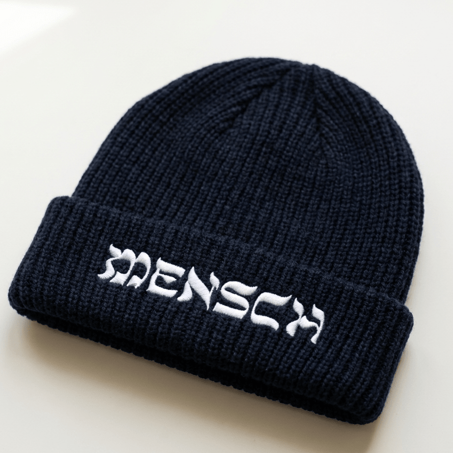 'Mensch' Navy Beanie - Hats - Meshugge