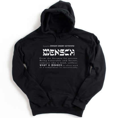 'Mensch' Black Hoodie (definition) - Hoodies - Meshugge