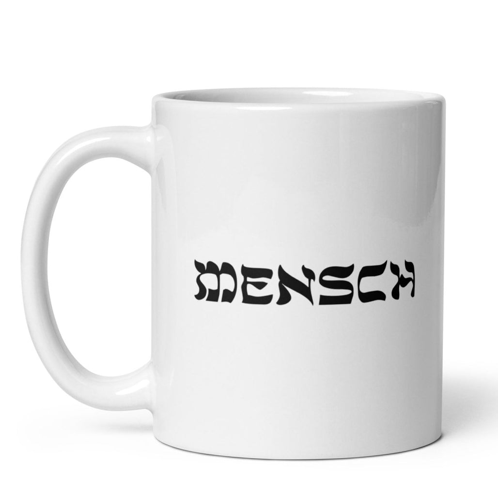 'Mensch' Mug White Left Side - Accessories - Meshugge