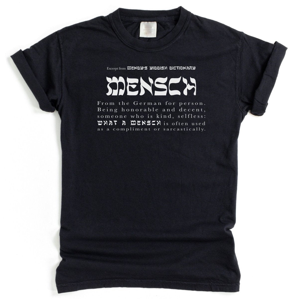 'Mensch' T-Shirt (definition) - Black T-Shirts - Meshugge