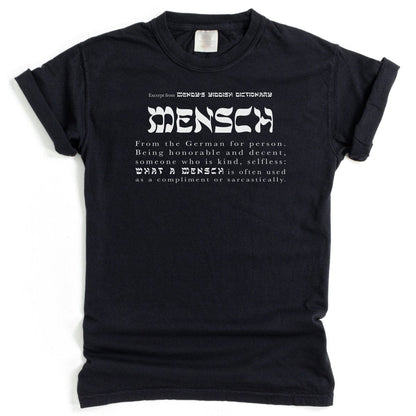 'Mensch' T-Shirt (definition) - Black T-Shirts - Meshugge