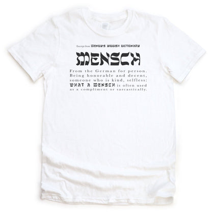 'Mensch' T-Shirt (definition) - White T-Shirts - Meshugge